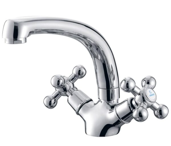 Смеситель KAISER Carlson Lux для раковины крест керамика