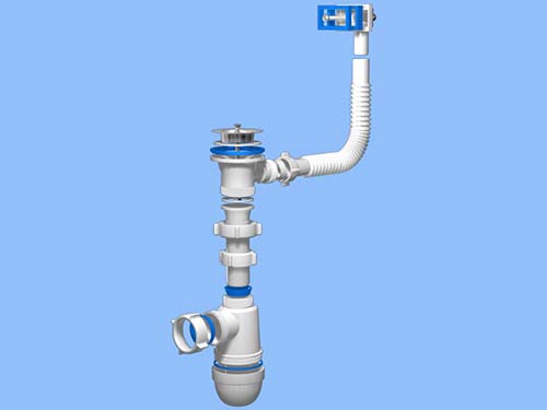 Сифон Ани 1-1/2" х 40 с переливом для мойки