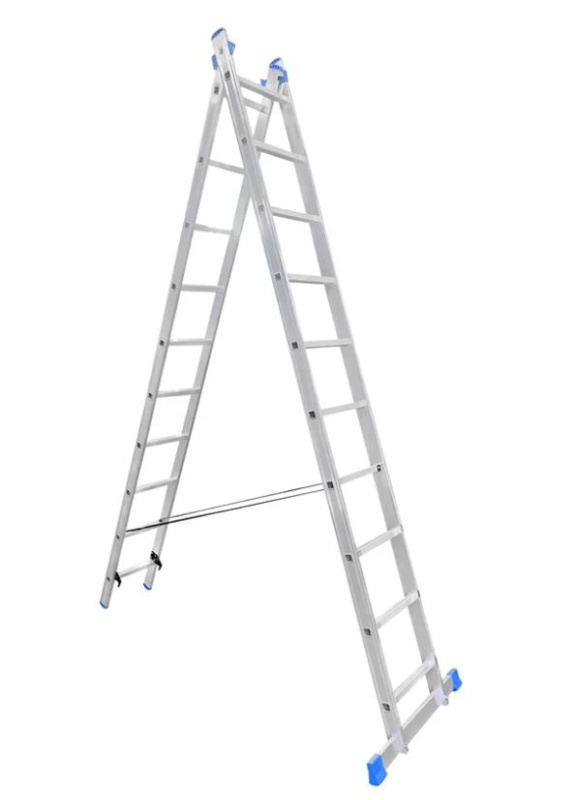 Лестница LadderBel 2х10 ступеней алюминиевая двухсекционная (2.76/4.86м)