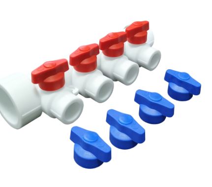 Коллектор с шаровым краном универсальный 32х20/4 Valfex