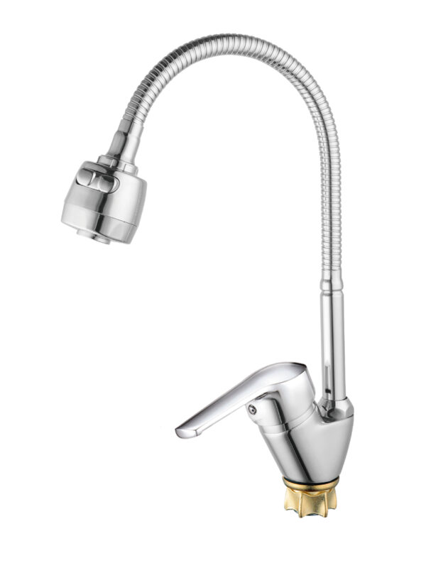 Смеситель VIKO кухня боковой с гибким изливом Ø40 с гайкой