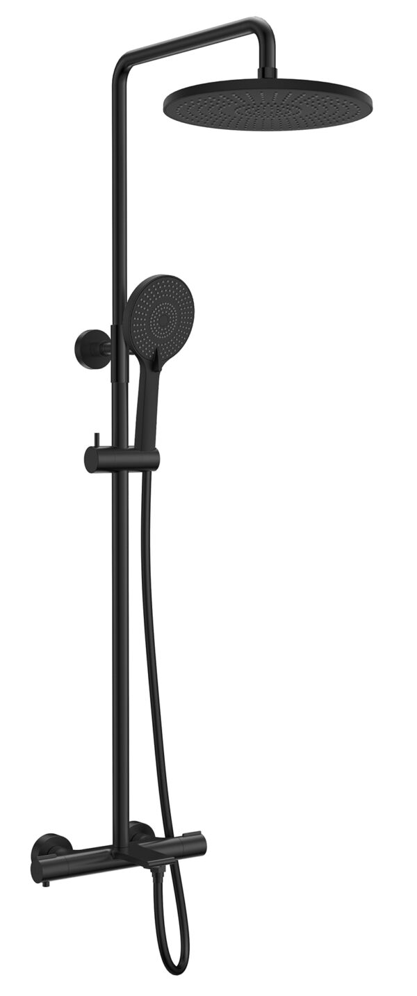 Душевая система KAISER Serio с термостатом /Латунь /Чёрная матовая