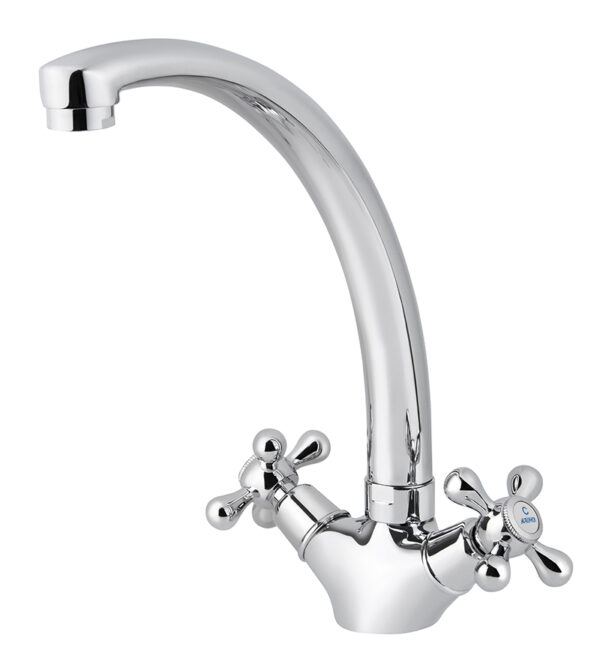 Смеситель KAISER Carlson Eco кухня крест керамика (литой излив)