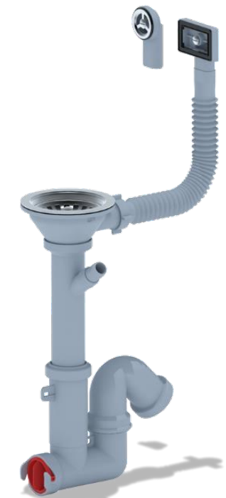 Сифон Ани 3 1/2" х40 прямоточный с кругл. и прямоуг. гибким переливом