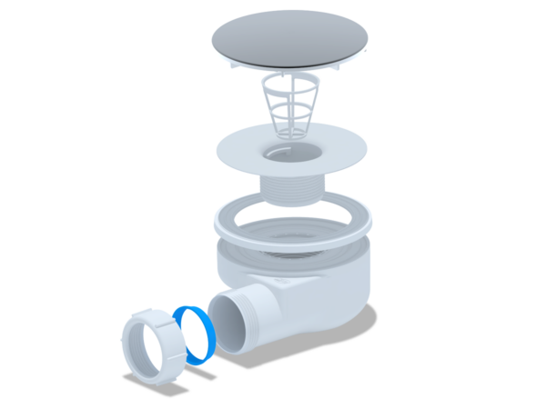 Сифон Ани 1-1/2" * 90 для душ/поддона h 55 мм, металл