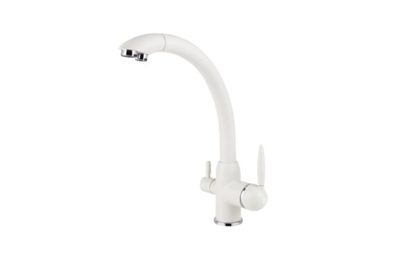 Смеситель VIKO кухня боковой под фильтр (латунь) Ø35, белый