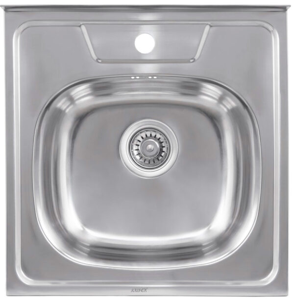 Мойка из нержавейки "KAISER" накладная 500x500*0.8mm хром/сифон