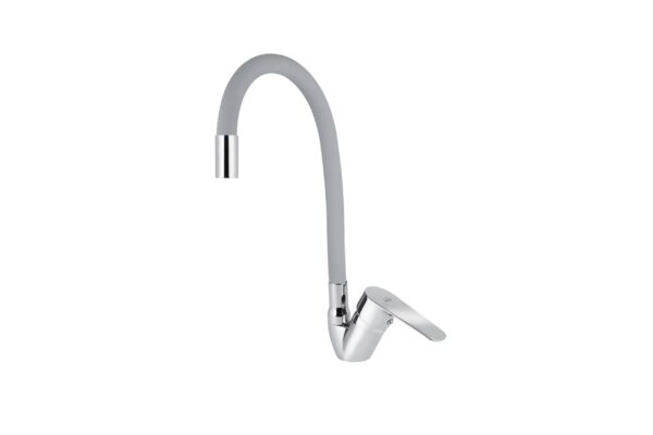 Смеситель VIKO кухня боковой с серым гибким изливом Ø35 с гайкой