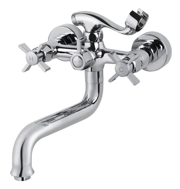 Смеситель KAISER Cross ванна к/н крест керамика (с душем)