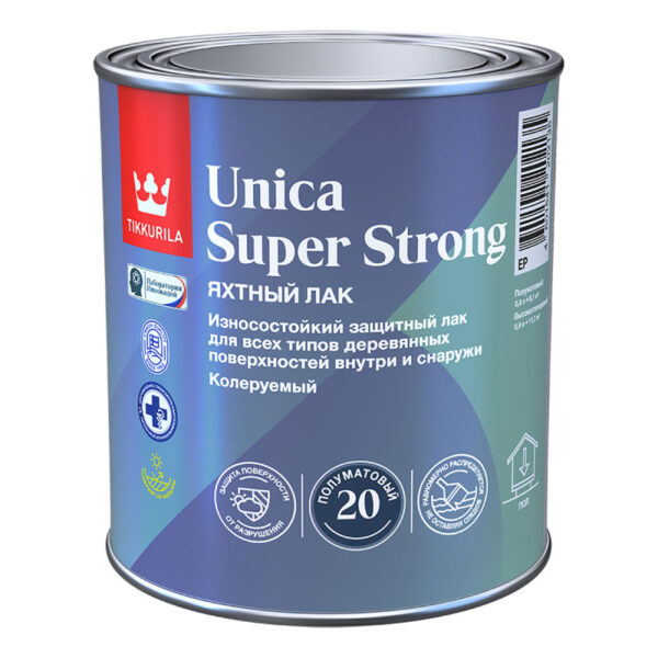 Лак универсальный Tikkurila UNICA SUPER STRONG EP п/матовый 0,9л