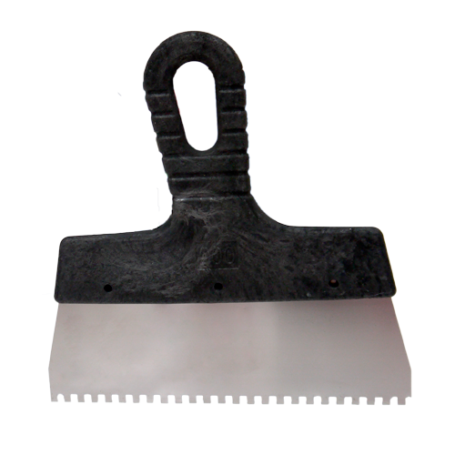 Шпатель зубчатый 250 мм с черной ручкой зуб 4*4 мм 311-3250