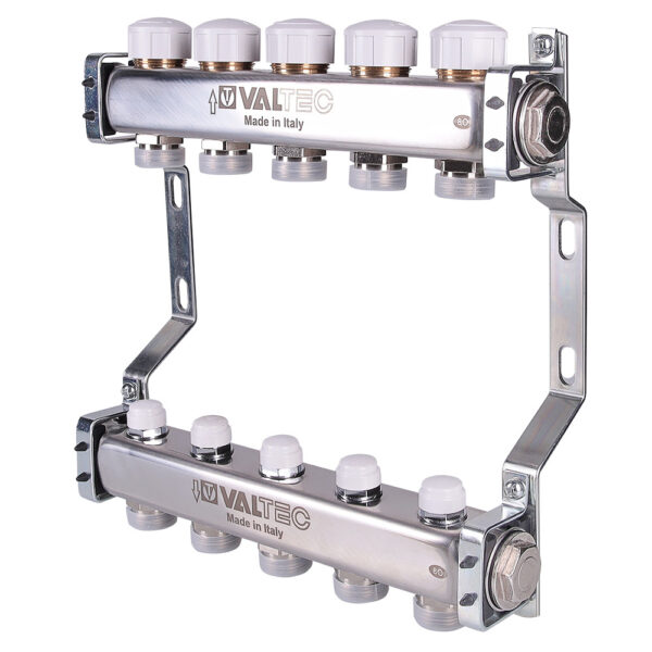 Коллекторный блок VALTEC 1" х 3/4" с регул. клап-ми 6 вых.