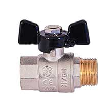 Кран шар. 1" г/ш бабочка WaterMark черная ручка