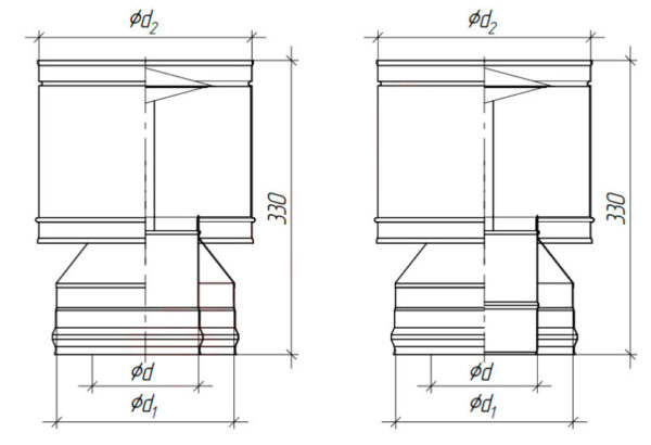 Оголовок-дефлектор d150/230 нерж, нерж 0,5мм/0,5мм