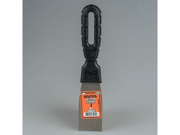 Шпатель 40 мм с черной ручкой нержавеющая сталь 311-0040