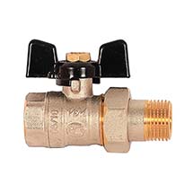 Кран шаровый (Американка ) 1/2" / WaterMark черная ручка/