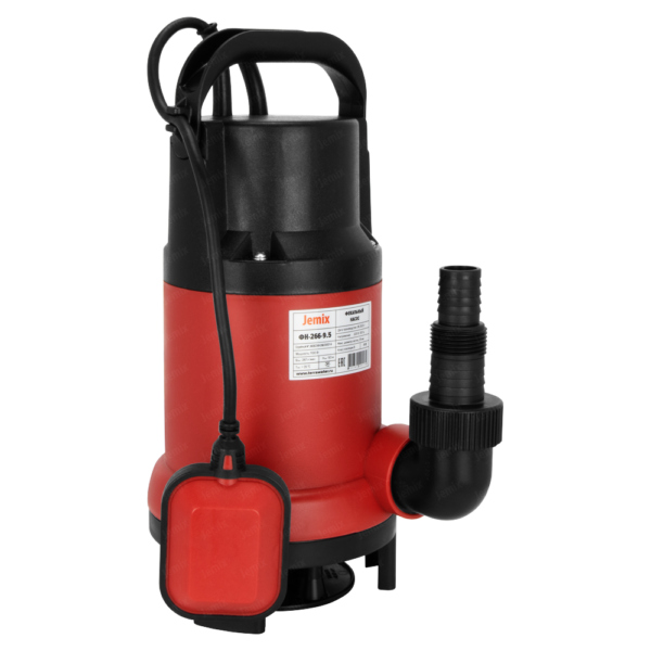 Насос фекальный JEMIX (Пластик, 900Вт. напор 9м, max 250 л/мин) Диаметр всасываемых частиц 35мм