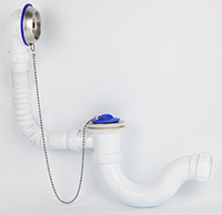 Сифон VIKO прямоточный для ванны 1-1/2"х40 с выпуском из нерж. и переливом