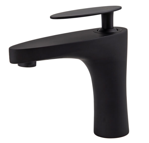 Смеситель KAISER Star для раковины с гайкой Ø35, черный матовый