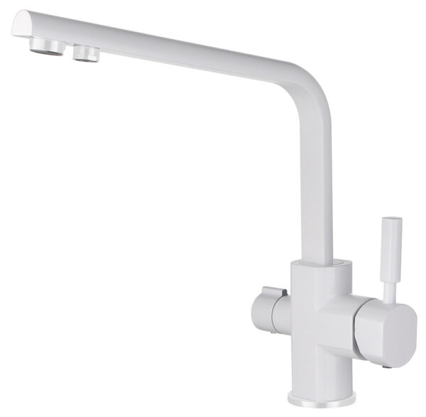 Смеситель KAISER Decor кухня боковой под фильтр Ø35 (белый глянец)