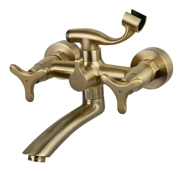 Смеситель KAISER Trio ванна излив 15 см кер 3-листник бронза