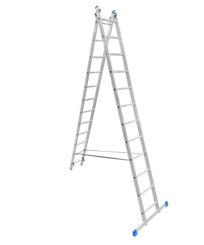 Лестница LadderBel 2х12 ступеней алюминиевая двухсекционная (3,31/5,7м)
