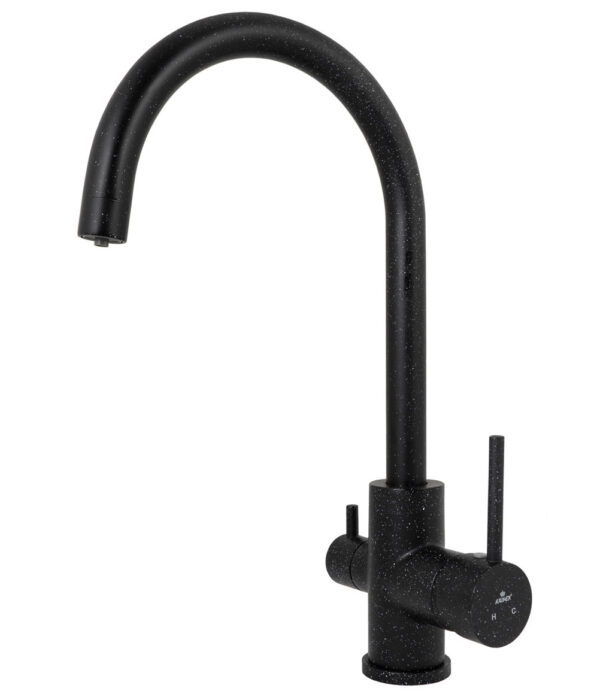 Смеситель KAISER Merkur кухня боковой под фильтр R-излив Ø35 (черный мрамор-308)