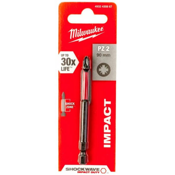 Бита PZ 2*90 мм ударная Milwaukee SHOCKWAVE