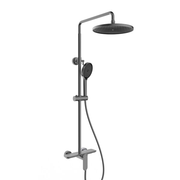 Душевая система для душ/кабины KAISER Arena с аэратором (3-jet/стац. лейка Ø260mm) /Латунь/Воронёная сталь