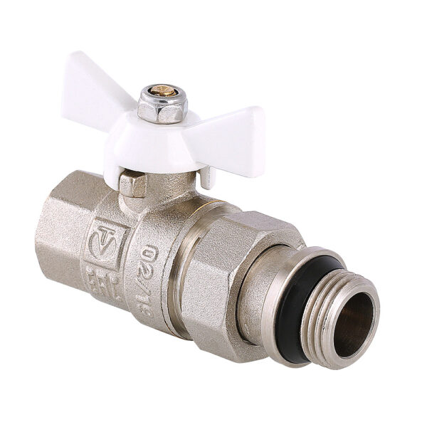 Кран шаровый (Американка) VALTEC BASЕ 1/2" с доп. уплотнением (белая ручка)