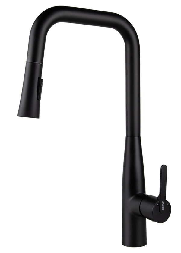 Смеситель KAISER Claro для кухни с вытяжной лейкой Ø35 /Латунь /Чёрный матовый