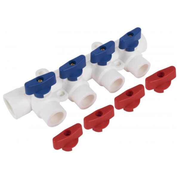 Коллектор с шаровым краном универсальный 32х20/4 (14/2)