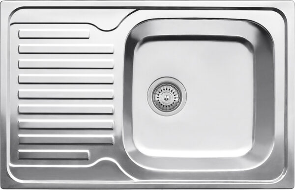 Мойка из нержавейки "KAISER" врезная 780x500*180*0.8mm хром правая/сифон