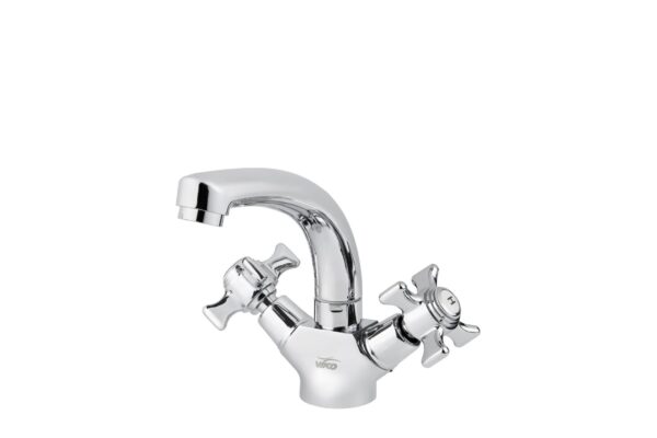 Смеситель VIKO для раковины крест кер. литой излив с гайкой