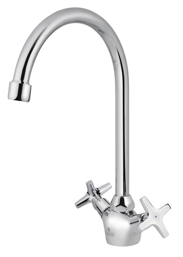 Смеситель KAISER Crystal кухня крест керамика "U"- излив