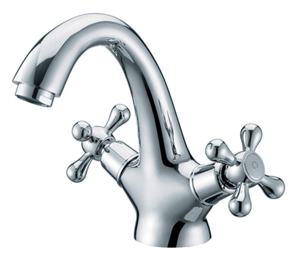 Смеситель KAISER Carlson Style для раковины крест керамика, монолитный