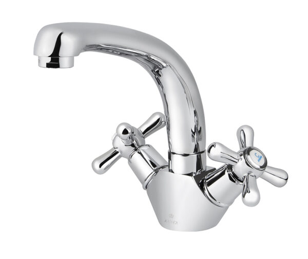 Смеситель KAISER Carlson для раковины крест керамика