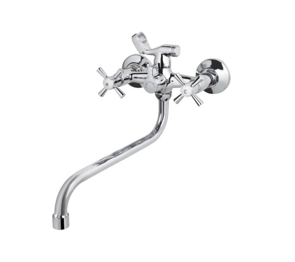 Смеситель VIKO ванна крест керамика (шар./переключатель) круглый излив 28см