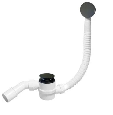 Обвязка для ванны автомат "McALPINE" (L перелив 330-770мм), черный черный