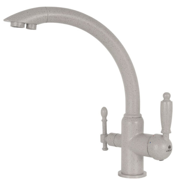 Смеситель KAISER Vincent кухня Ø35, однорукий, боковой под фильтр (бежевый мрамор)