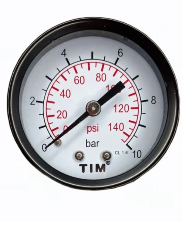 Манометр аксиальный 10 бар TIM (тыл)