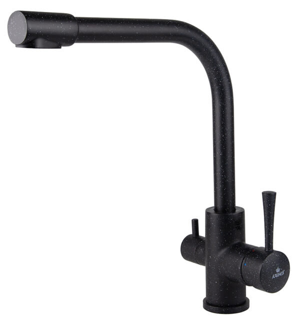 Смеситель KAISER Merkur кухня боковой под фильтр Ø35 (черный мрамор-308)