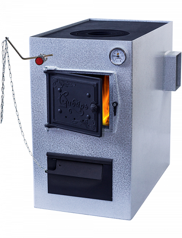 Котел отопительный стальной "СИБИРЬ" КВО 12 ТПЭ*Дымоход справа/патрубки "подачи" и "обратки" слева
