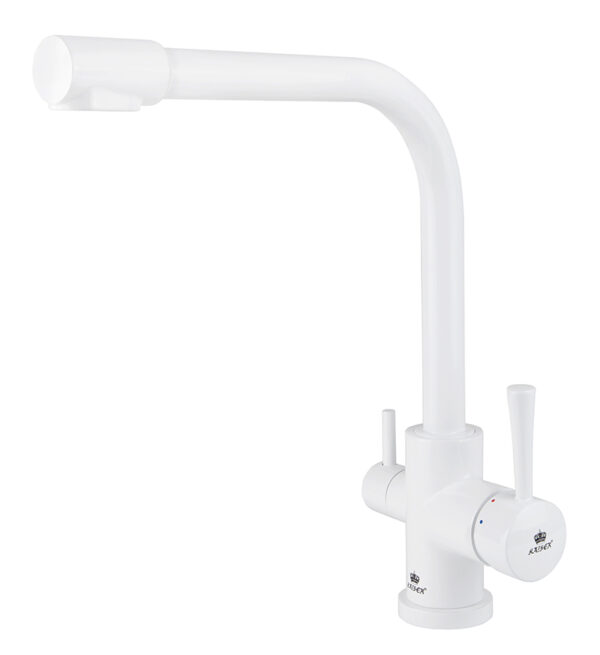 Смеситель KAISER Mercur кухня боковой под фильтр Ø35 (белый глянец)