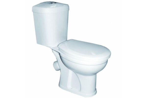 Унитаз-компакт "ОК" белый прямой выпуск Дора смыв круговой, антивсплекс (Комбо)