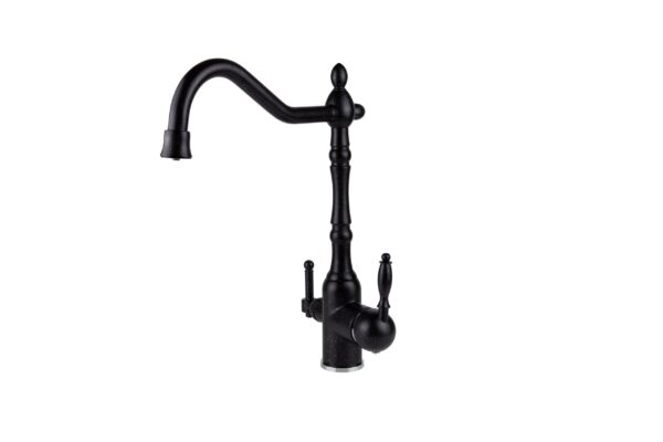 Смеситель VIKO кухня боковой под фильтр (латунь) Ø35, черный мрамор