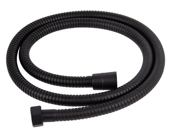 Душевой шланг KAISER усил., пакет, 1.2м, нерж. сталь /чёрный матовый