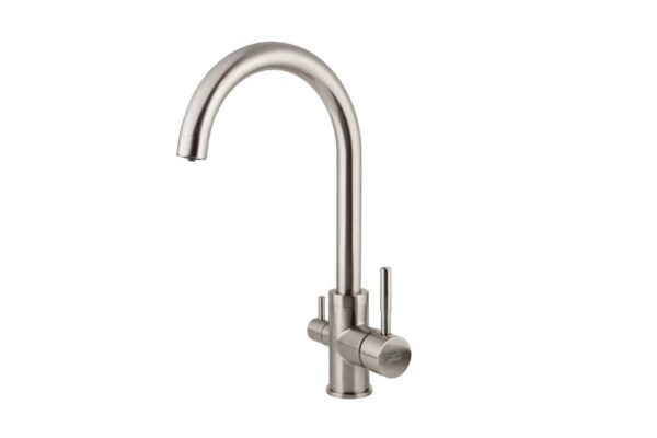 Смеситель VIKO кухня боковой под фильтр (латунь) Ø35 с гайкой, серебро