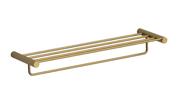 Полка для полотенец с держателем KAISER Vita 600х190х106мм /Нержавейка/Шлифованное золото