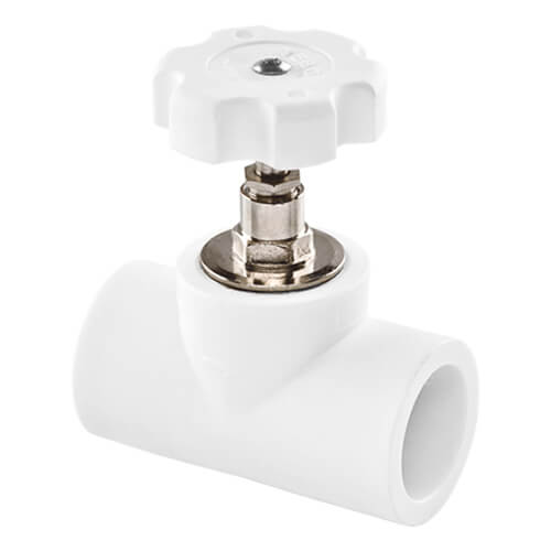 Вентиль полипропиленовый проходной 32 90 гр (6/36) "TEBO"